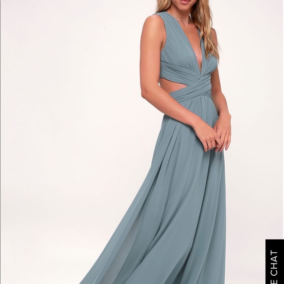 lulus slate blue bridesmaid dress